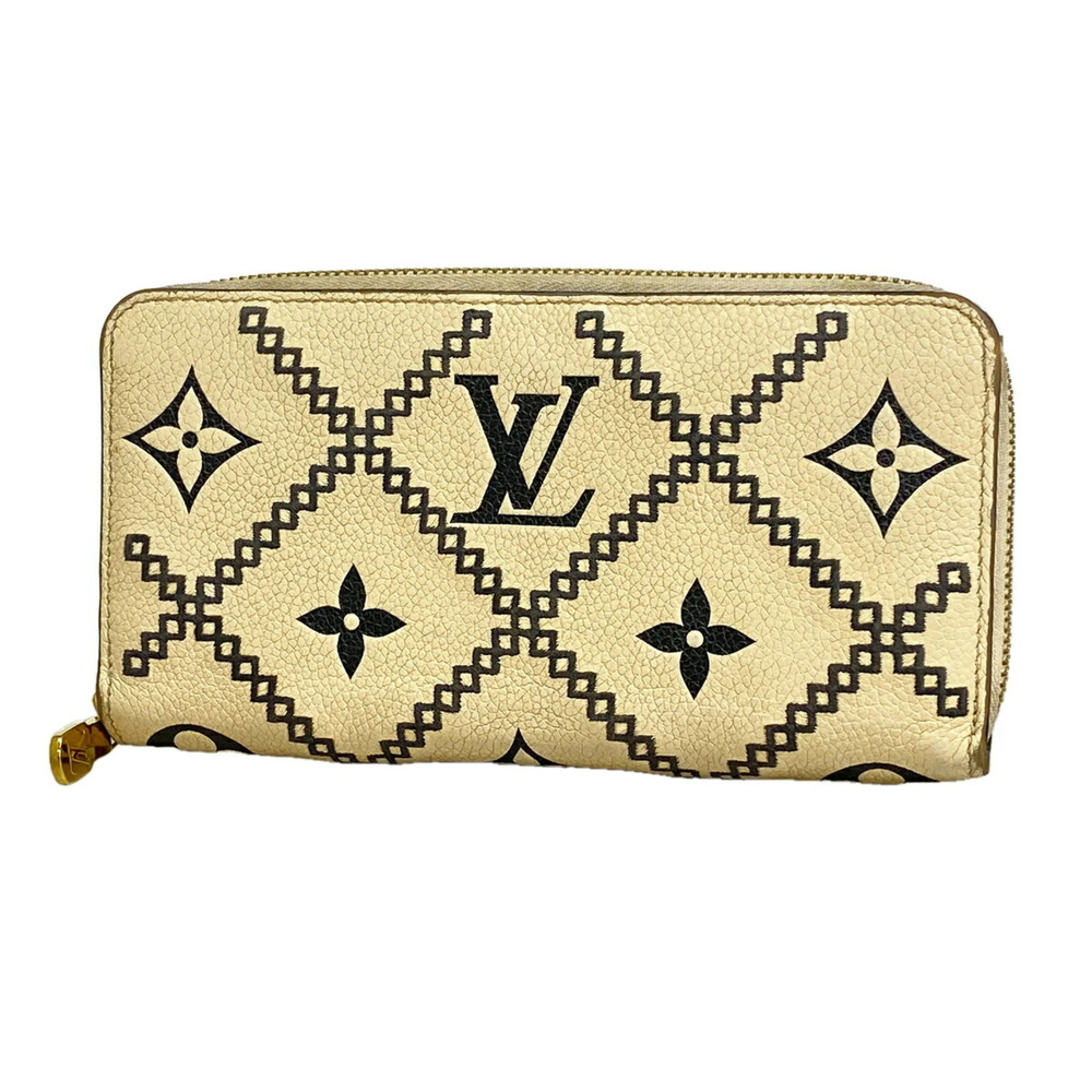 Louis Vuitton Monogram Empreinte Broderie Zippy Wallet M81141 Cream Ladies P3...